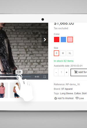 Video en la galería de productos